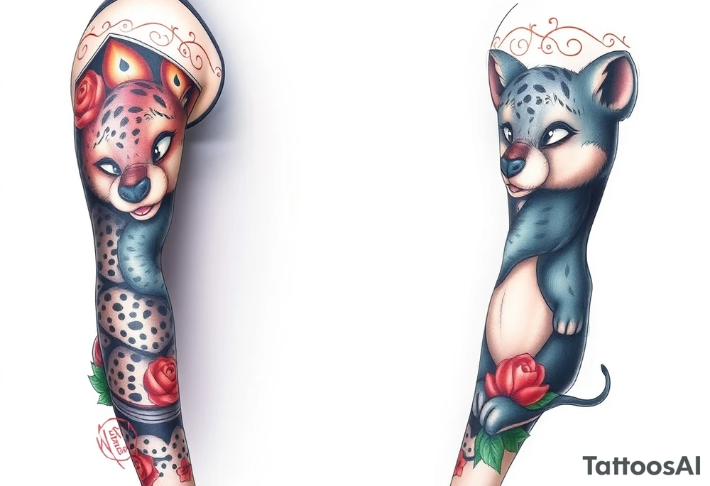 Disney charter aniamls sleeve tattoo tattoo idea