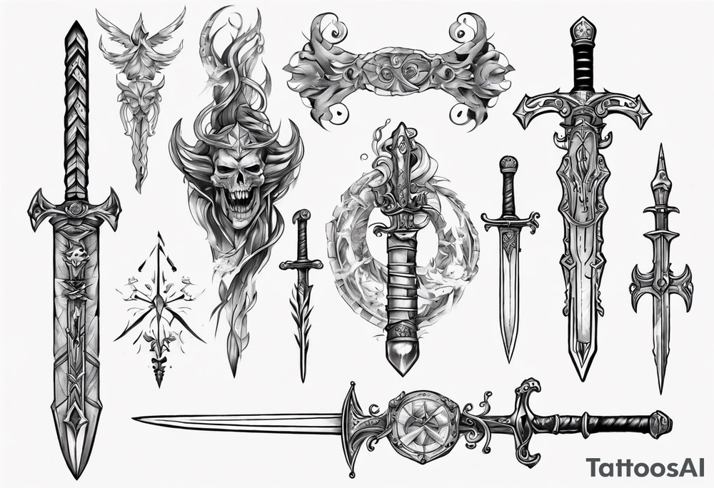 13 and sword tattoo idea