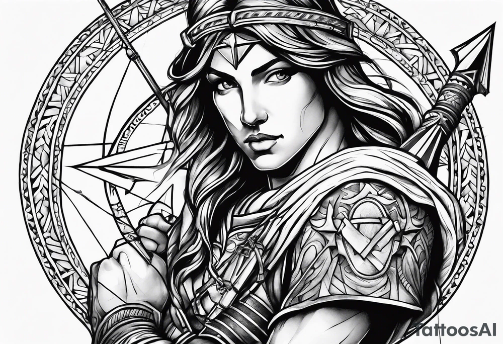 sagittarius, faith, strong, warrior, god, jesus, christ tattoo idea