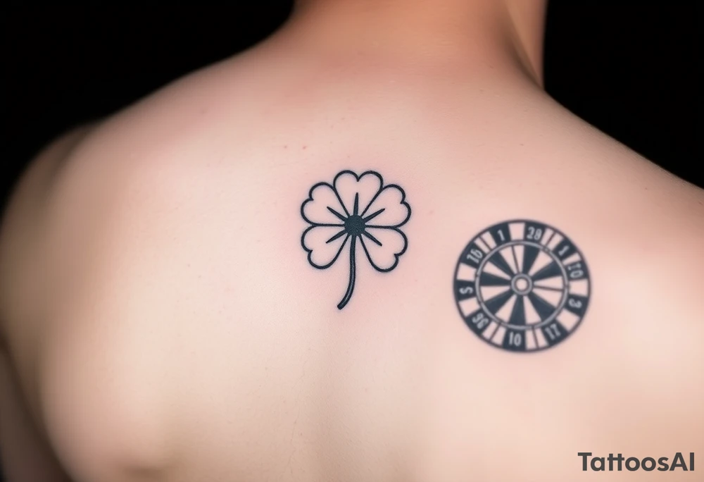 Small tattoo relating to gambling to cover up an existing tattoo which is probably the size of a thumb nail. 4 leaf clover? 1 leaf clover? Blackjack? Roulette? tattoo idea