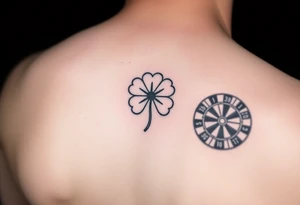 Small tattoo relating to gambling to cover up an existing tattoo which is probably the size of a thumb nail. 4 leaf clover? 1 leaf clover? Blackjack? Roulette? tattoo idea