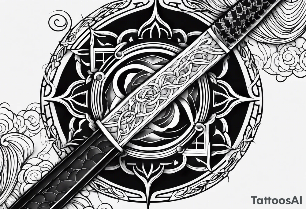 demon slayer water hashira katana tattoo idea