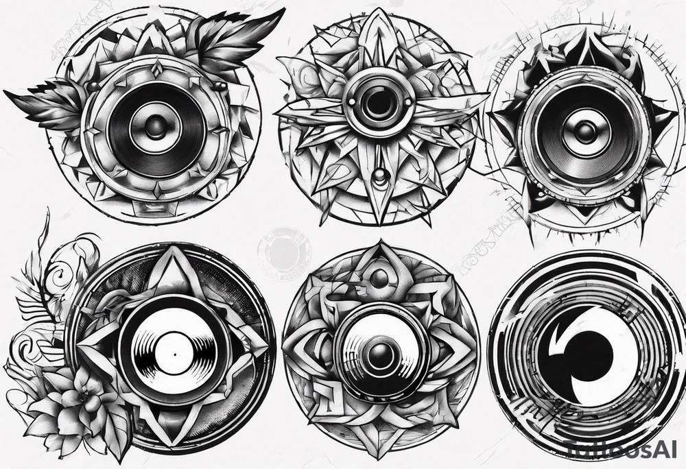 round speaker tattoo idea
