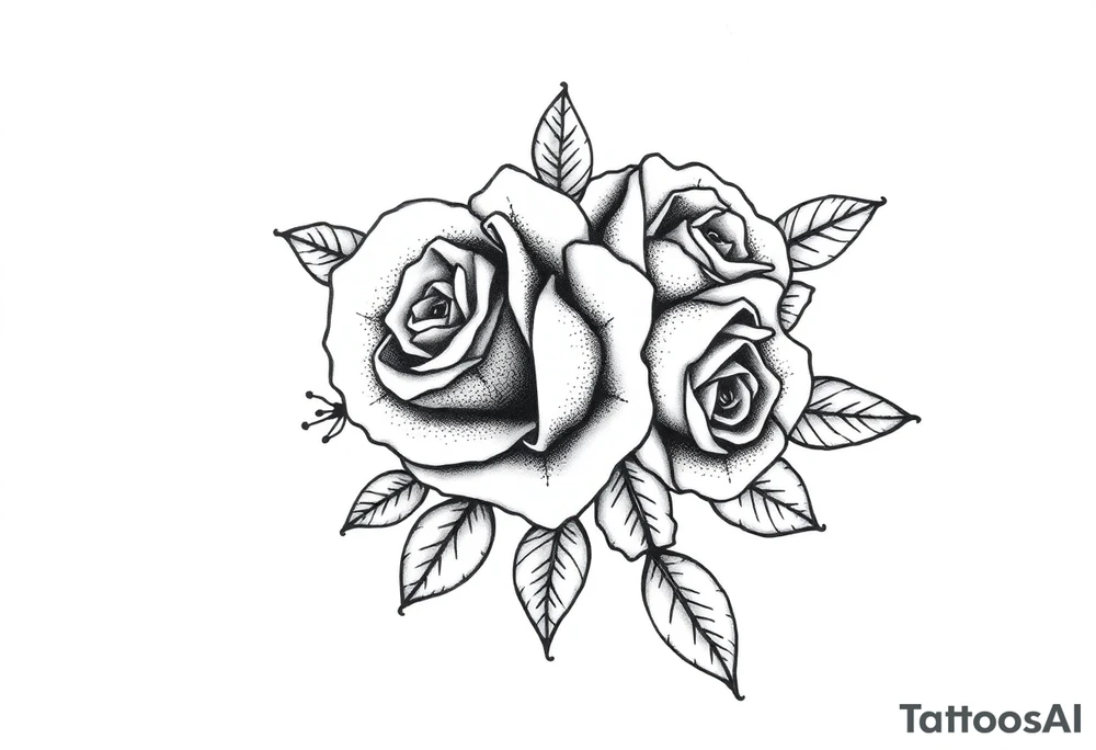 bouquet of roses tattoo idea