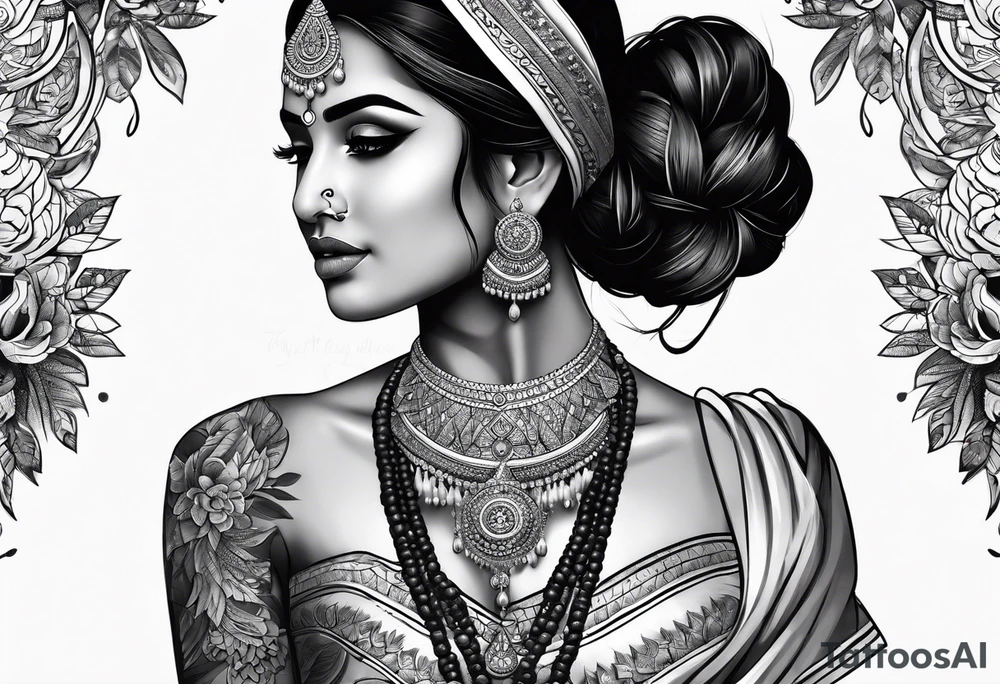 indian woman tattoo idea