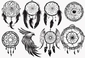 Phoenix swirly dream catcher above tattoo idea