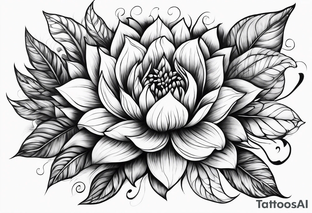 Flower fire tattoo idea