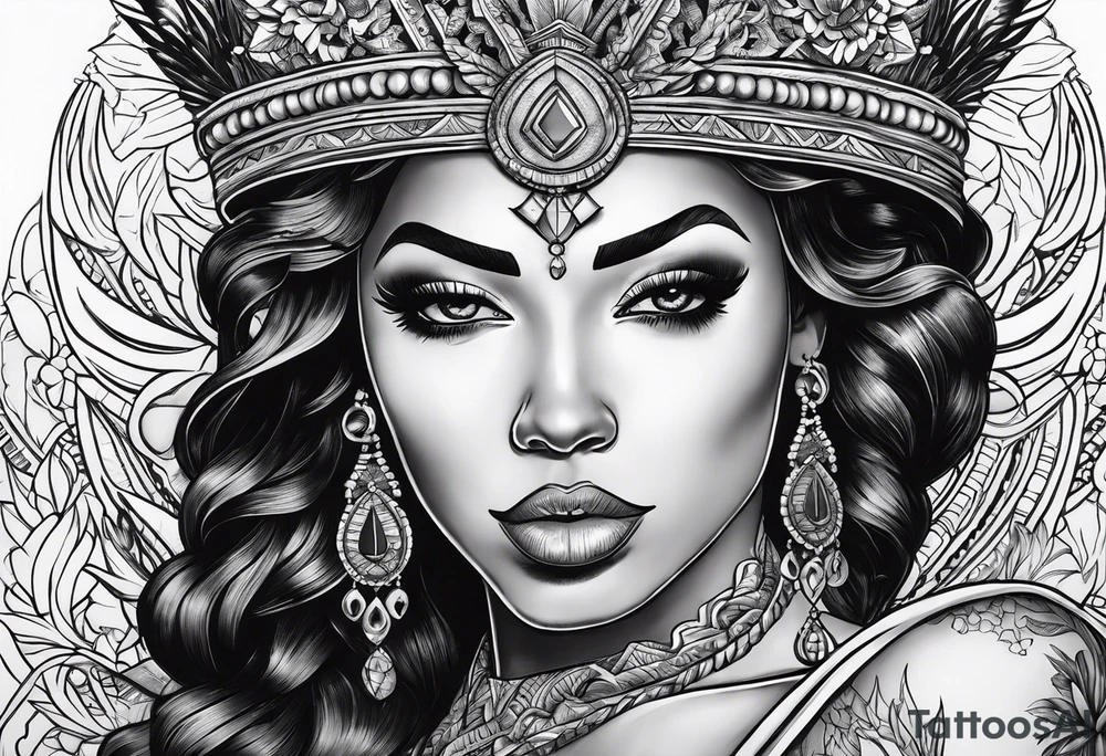 Black Goddess of cocaine tattoo idea