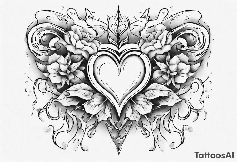 through thick and thin with a heart tattoo idea