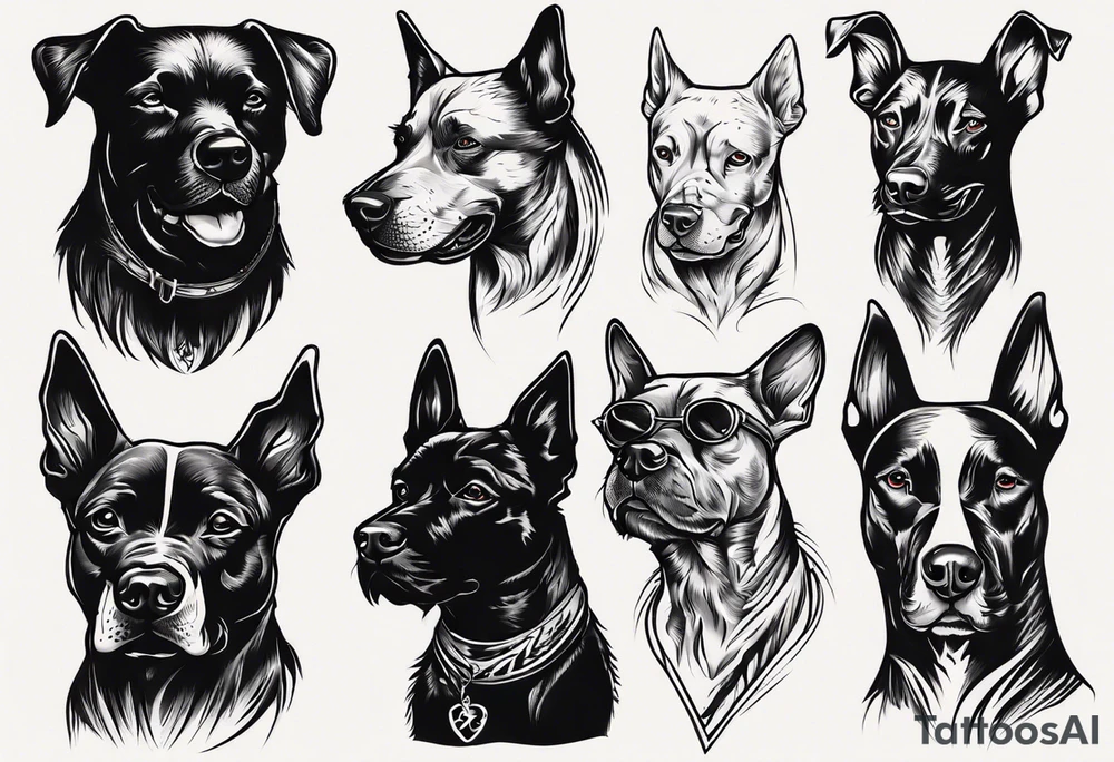 black dog tattoo idea