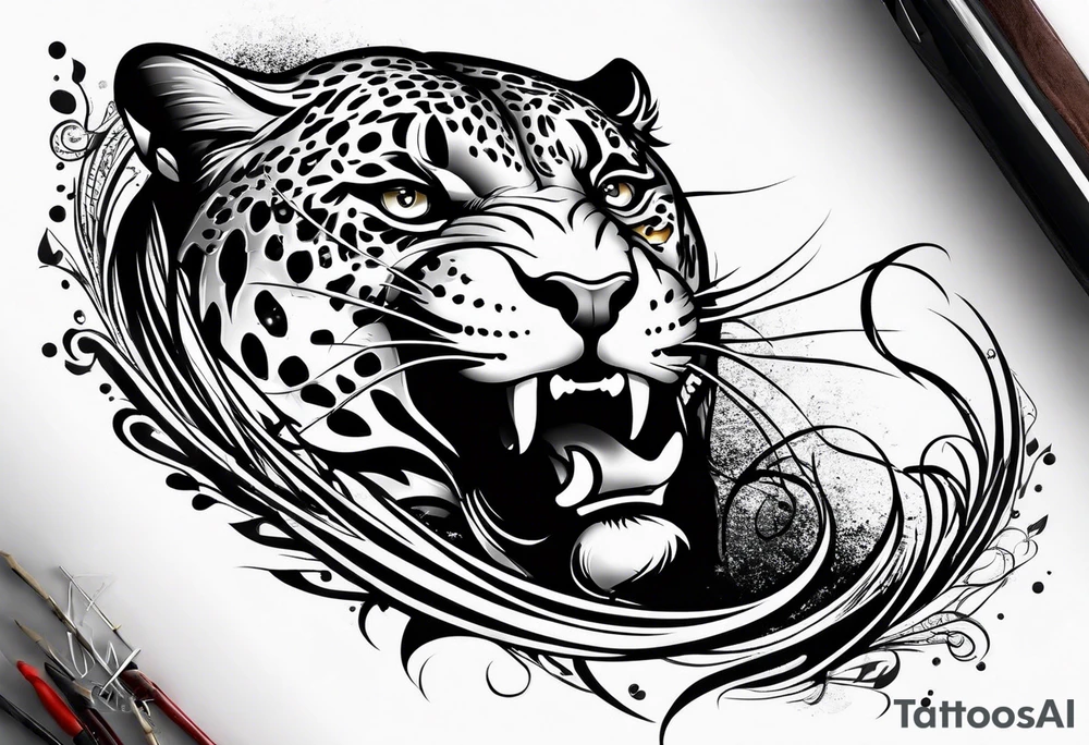 jaguar running tattoo idea