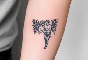 good and bad angel,two person tattoo idea