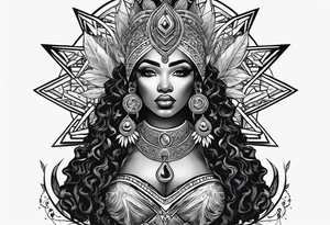 Black Goddess of sativa tattoo idea