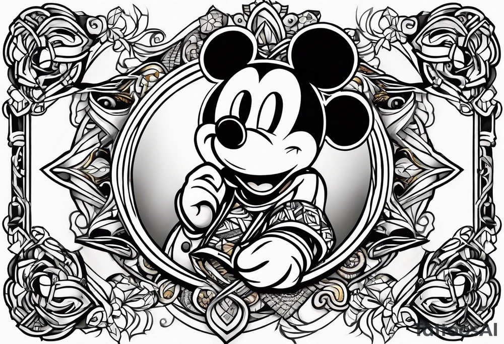 mickey mouse Filipino martial arts tattoo idea