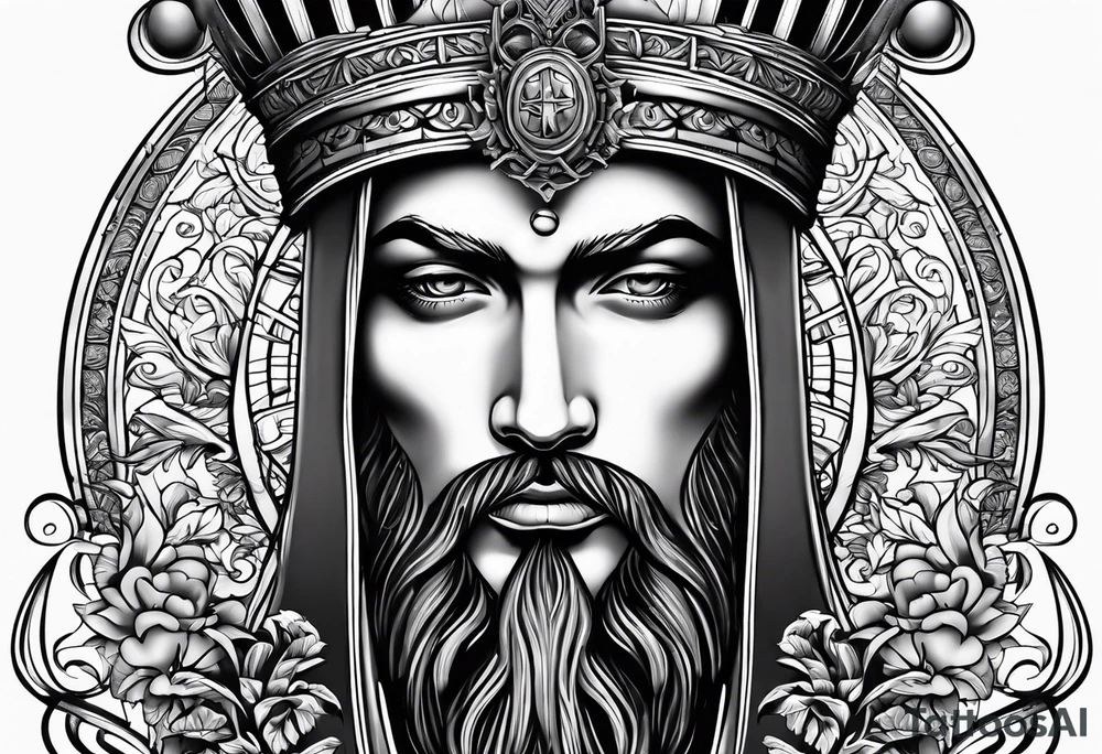 Pain, discipline and catholic religion tattoo idea