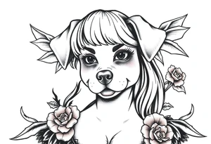 hot puppy goth girl w big boobs tattoo idea