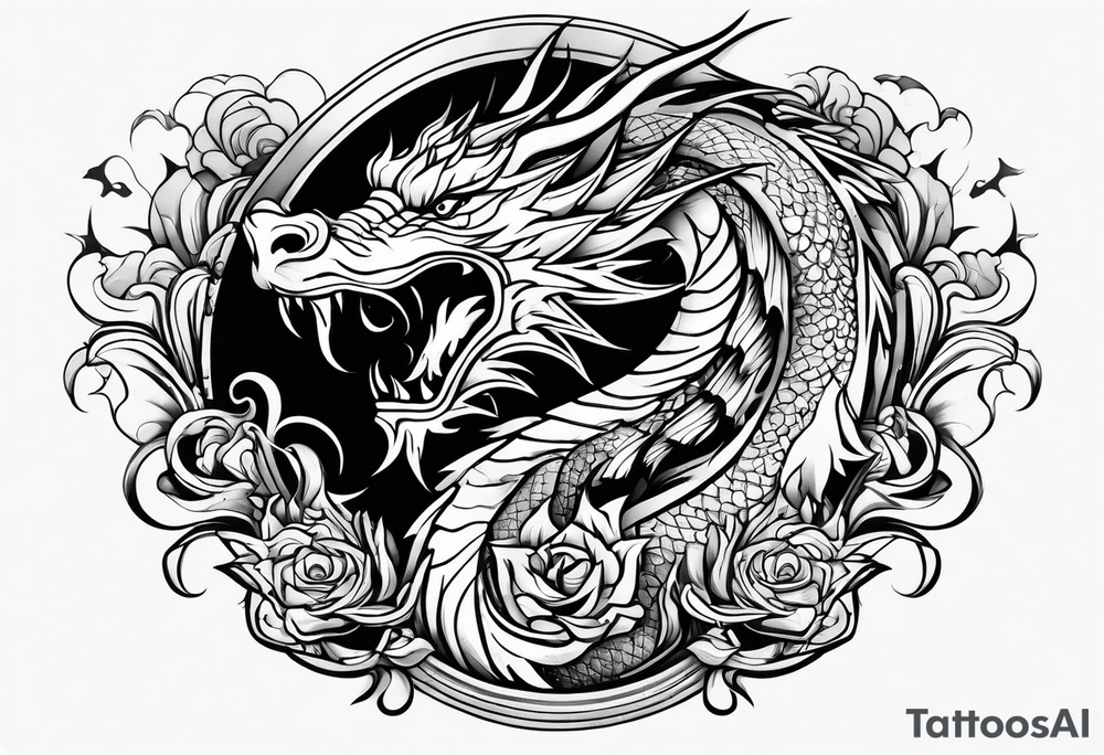 roaring dragon tattoo idea