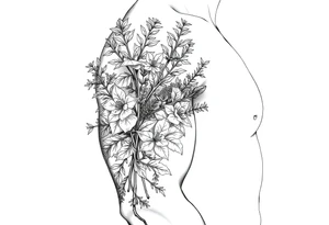 Parsley sage rosemary and thyme botanical drawing tattoo idea