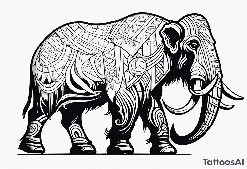 strong mammoth tattoo idea