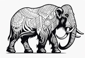 strong mammoth tattoo idea
