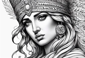 Beautiful greek goddess tattoo idea