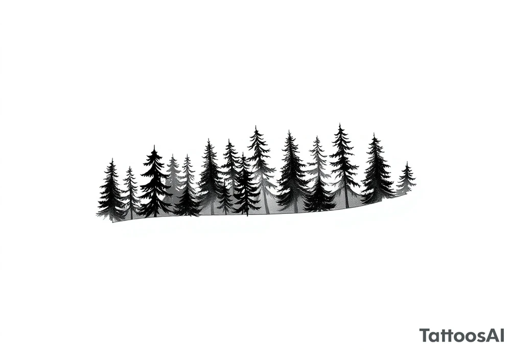 Coniferous forest silhouette around the forearm a tattoo tattoo idea