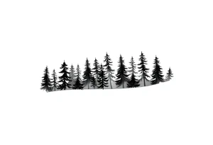 Coniferous forest silhouette around the forearm a tattoo tattoo idea