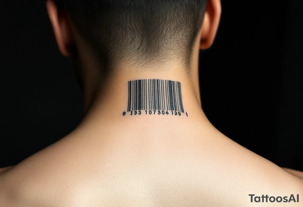 A barcode where the lines glitch and distort at the edges, symbolizing a love that breaks traditional codes. tattoo idea