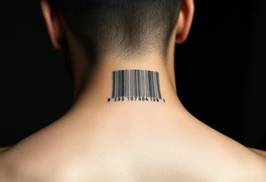 A barcode where the lines glitch and distort at the edges, symbolizing a love that breaks traditional codes. tattoo idea