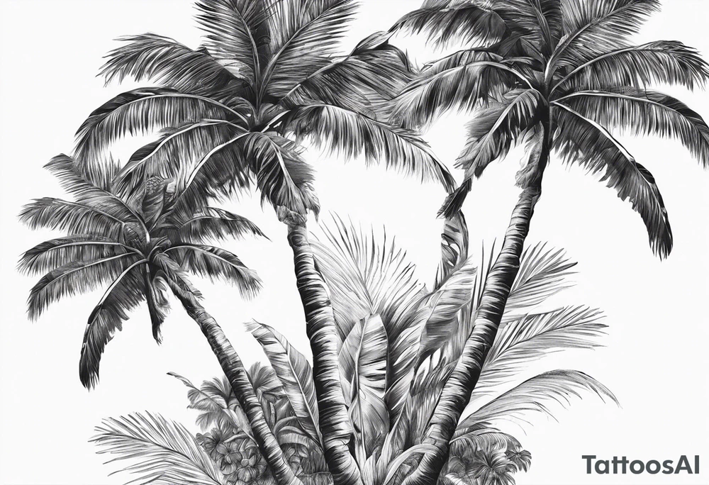 tree palm but instead of leaves there are palms (part of hand) tattoo idea