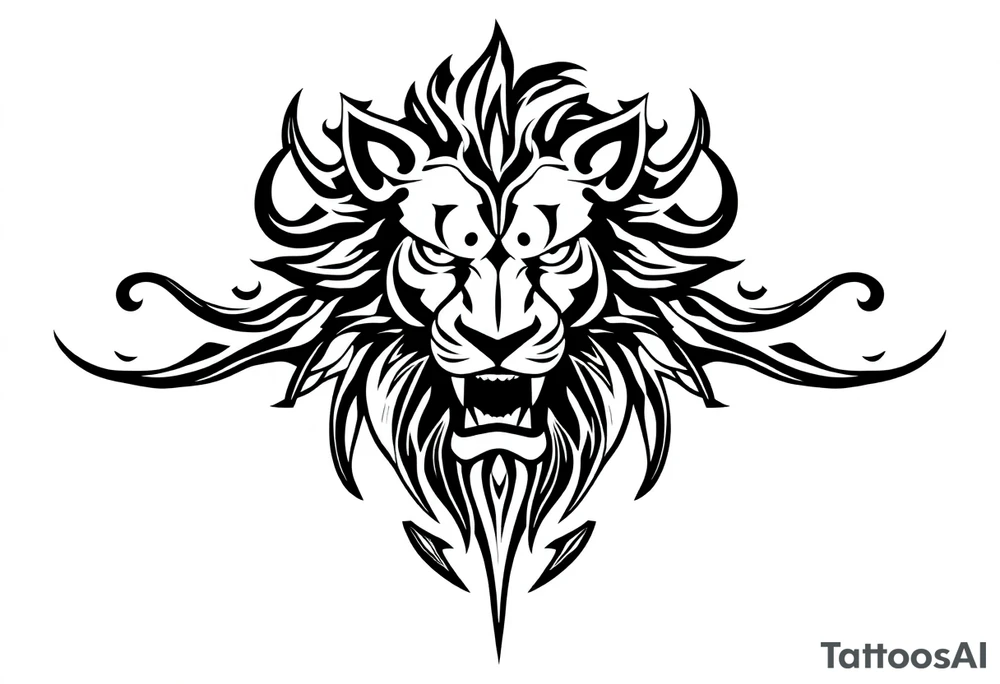 powerful lion tattoo idea