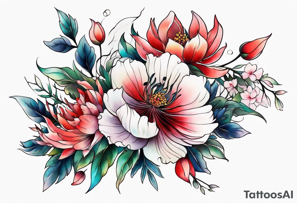 Japanese flora tattoo idea