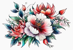 Japanese flora tattoo idea