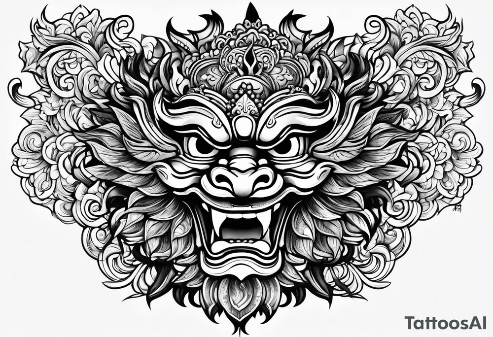 Balanise Barong upper arm tattoo idea