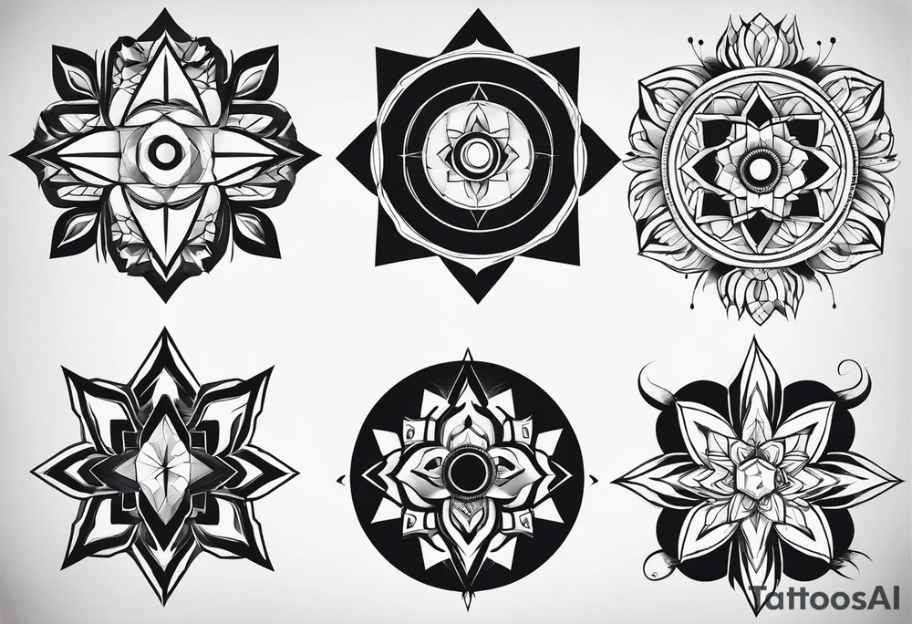 A small set of abstract shapes that represent balance. tattoo idea