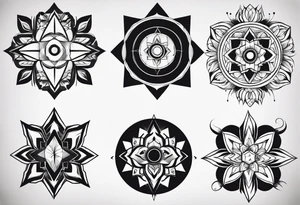 A small set of abstract shapes that represent balance. tattoo idea
