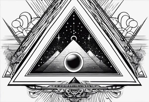 triangle black hole tattoo idea