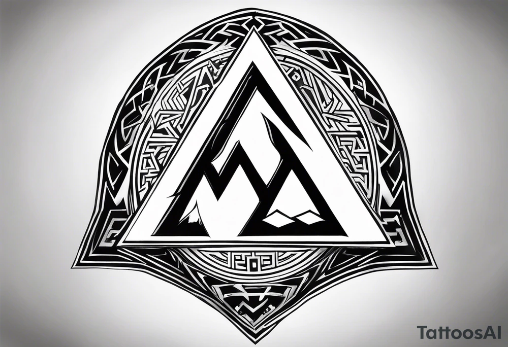 Valhalla valknut shield lightning tattoo idea