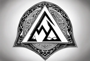 Valhalla valknut shield lightning tattoo idea