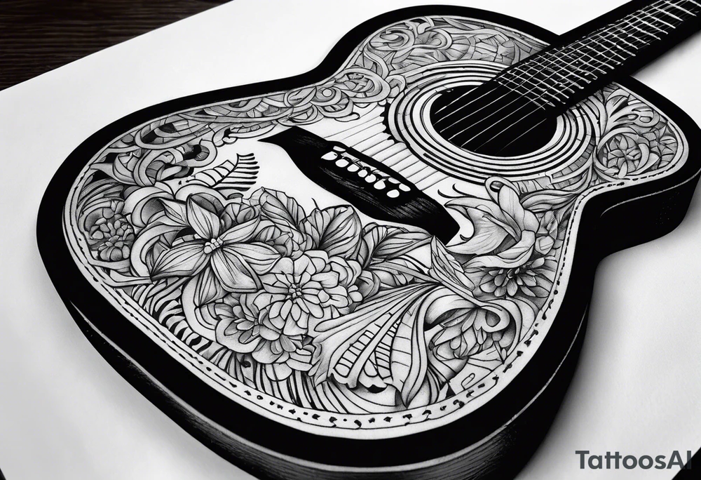 Guitar Cross Country tattoo idea