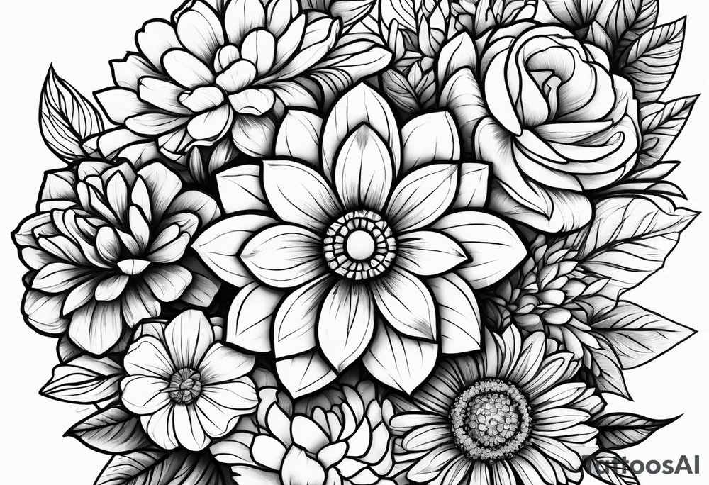 bpd, flowers, mental health tattoo idea
