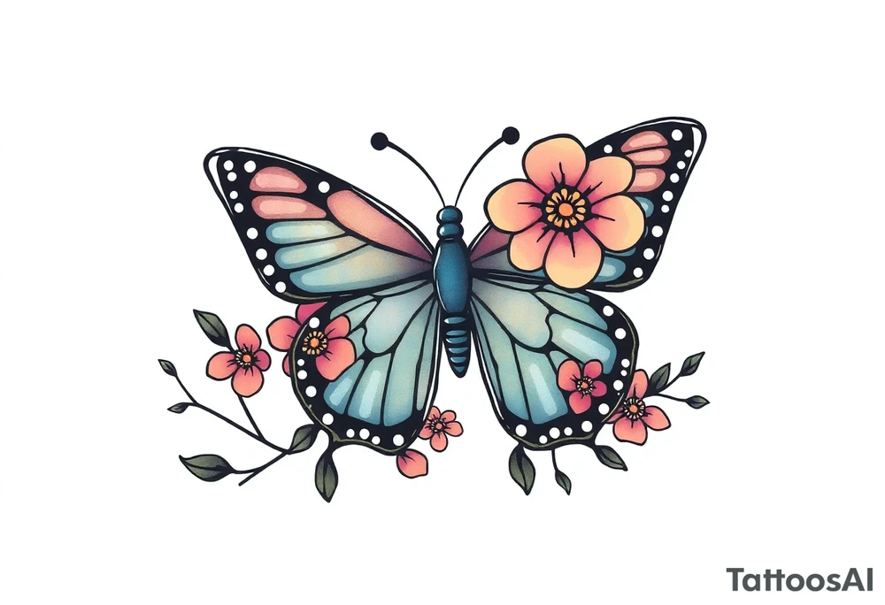 Flowers butterfly, mississippi, tattoo idea