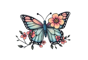 Flowers butterfly, mississippi, tattoo idea