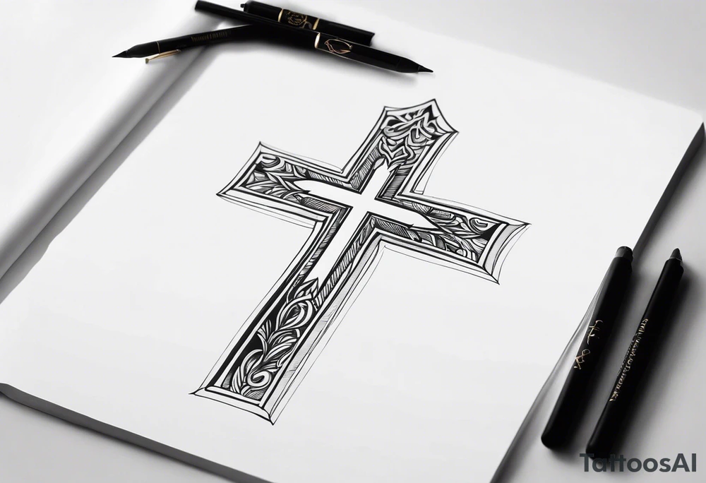 Cross with grace inside of it, and the words psalm 91:16 along the side tattoo idea