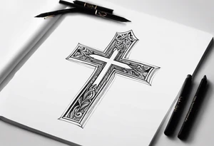 Cross with grace inside of it, and the words psalm 91:16 along the side tattoo idea