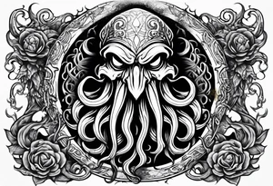 Cthulhu arm sleeve with other eldritch beasts tattoo idea