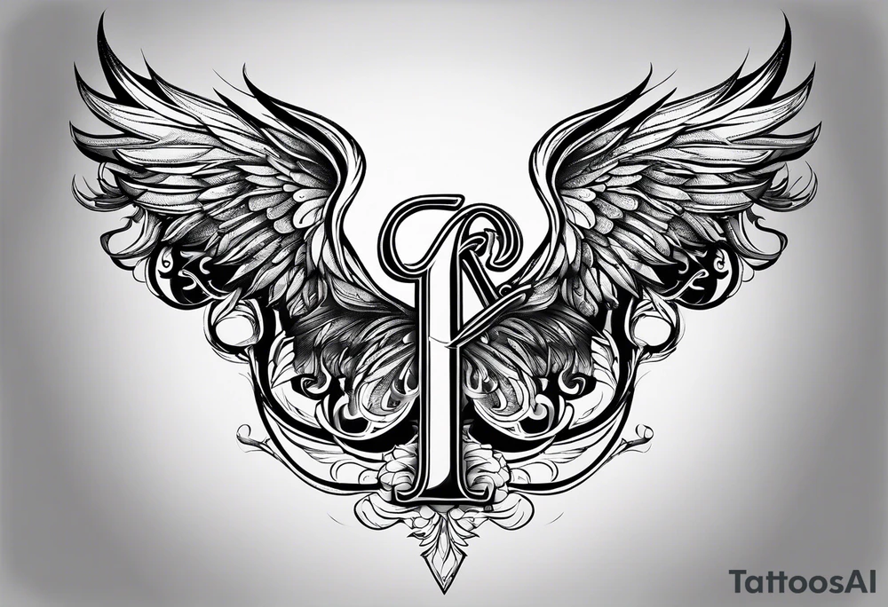 the letters A and R tattoo idea