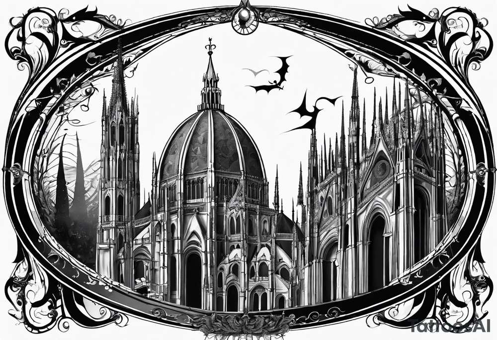 Jack Skellington with duomo of milano tattoo idea Jack Skellington with duomo of milano tattoo idea