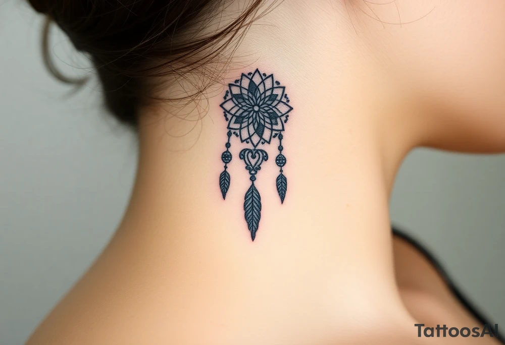 Nia letters with a dreamcatcher tattoo idea