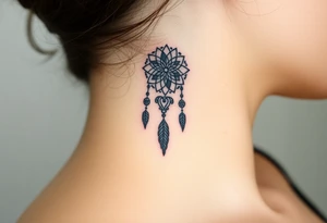 Nia letters with a dreamcatcher tattoo idea